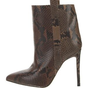Paris Texas Brown Snake Print Ankle Boots